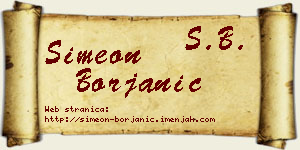 Simeon Borjanić vizit kartica